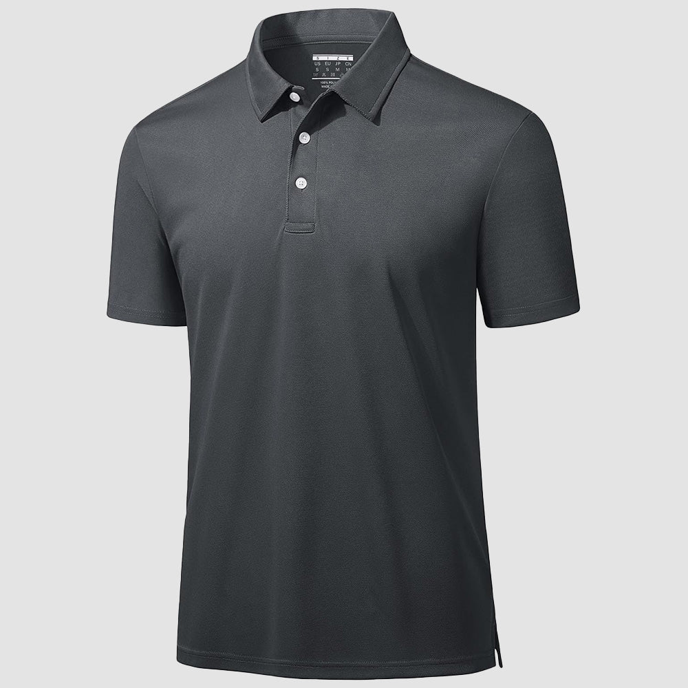 Men's light blue golf polo shirt slim fit quick-dry moisture-wicking lightweight breathable active wear