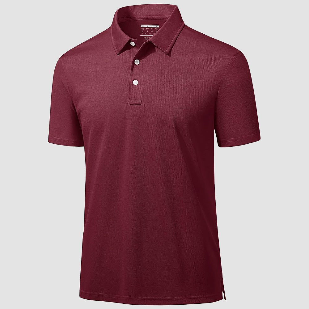 Men's lightweight golf polo shirt quick-dry moisture-wicking breathable fabric classic fit active wear