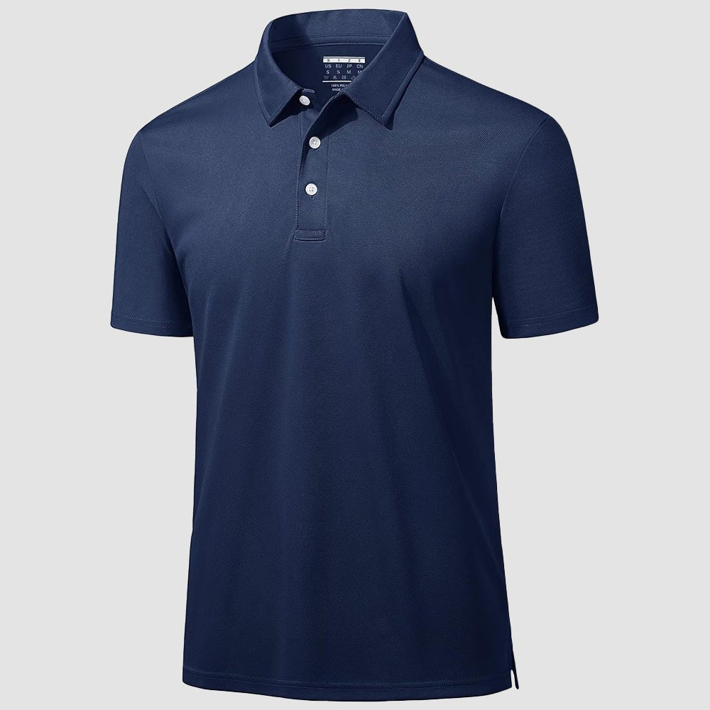Men's lightweight golf polo shirt quick-dry moisture-wicking breathable polyester classic fit active wear