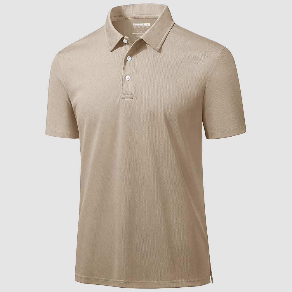 Men's lightweight golf polo shirt breathable moisture-wicking quick-dry polyester for active players