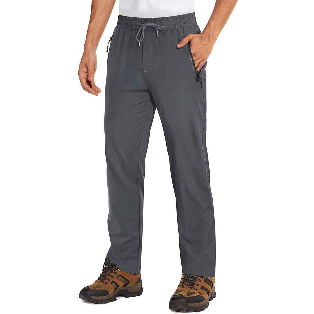 Men's lightweight quick-dry hiking sweatpants with zipper pockets, breathable polyester fit