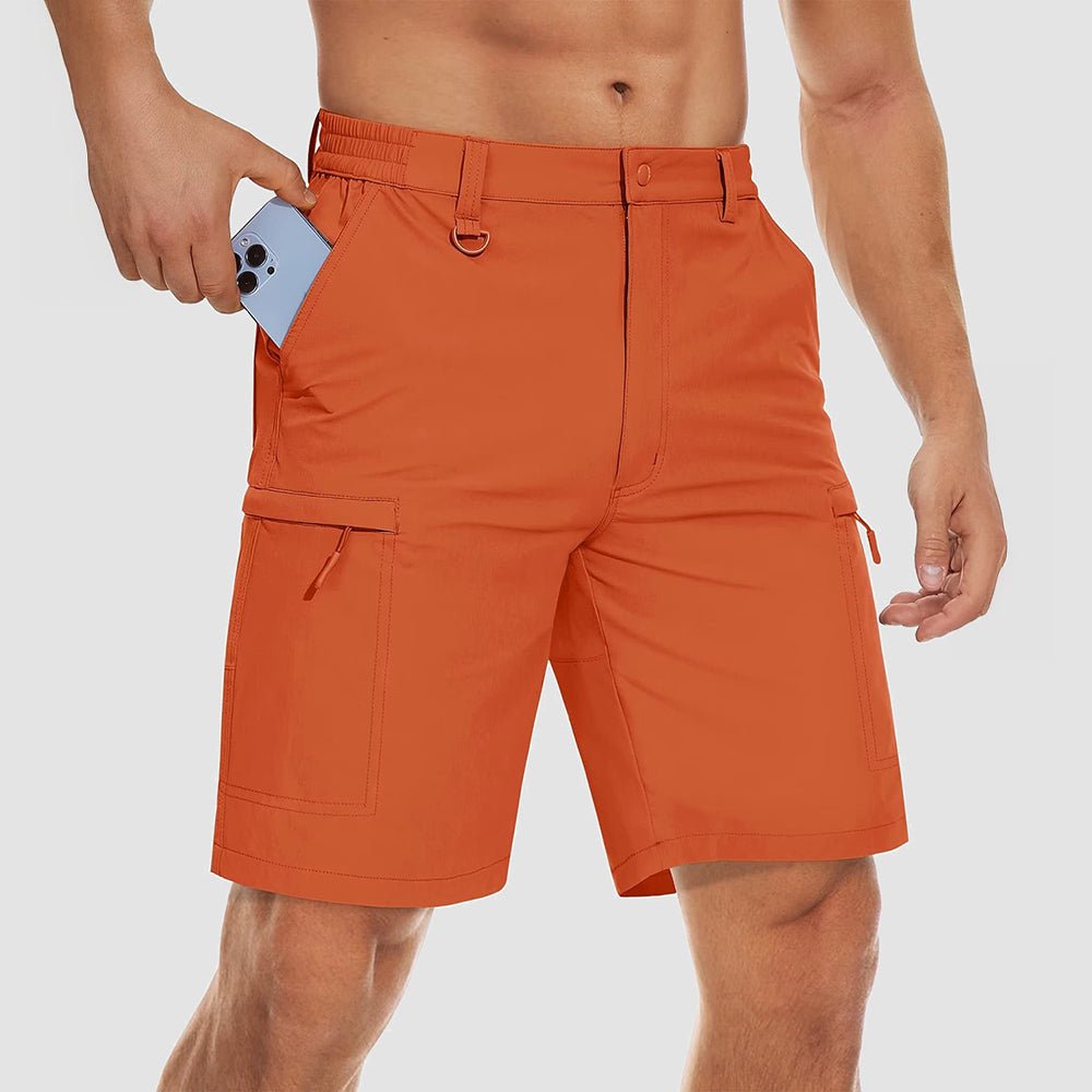 Men's quick-dry hiking shorts ripstop nylon water-resistant lightweight breathable outdoor performance fit