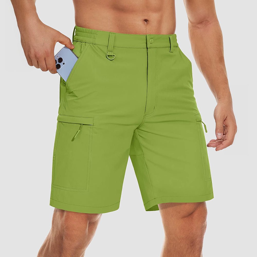 Men's quick-dry hiking shorts ripstop nylon lightweight water-resistant breathable outdoor gray