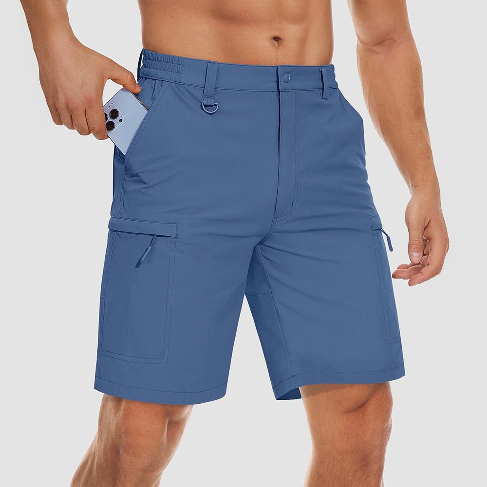 Men's quick-dry hiking shorts ripstop nylon fabric lightweight water-resistant breathable outdoor shorts