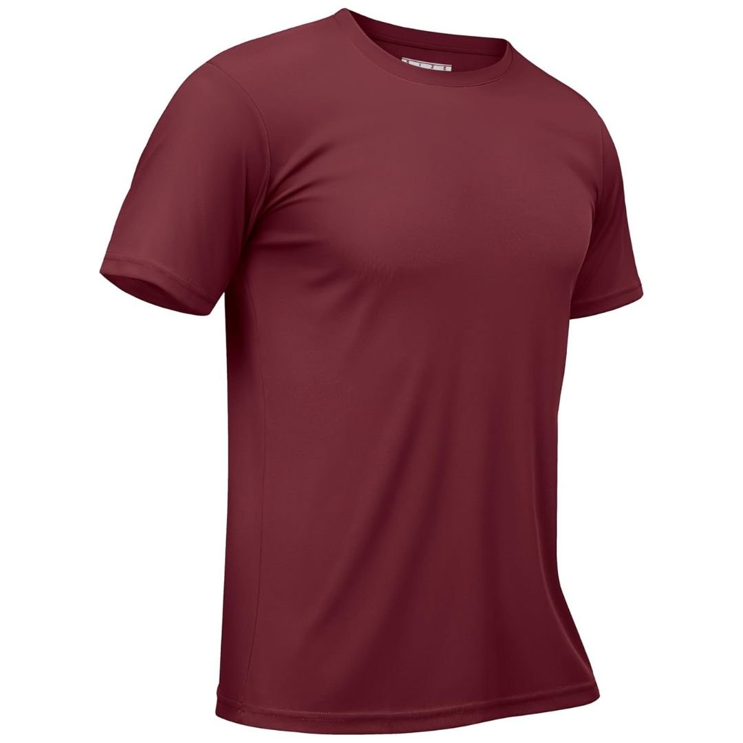 Men's slim-fit rash guard shirt, quick-dry UPF sun protection moisture-wicking breathable outdoor sports tee