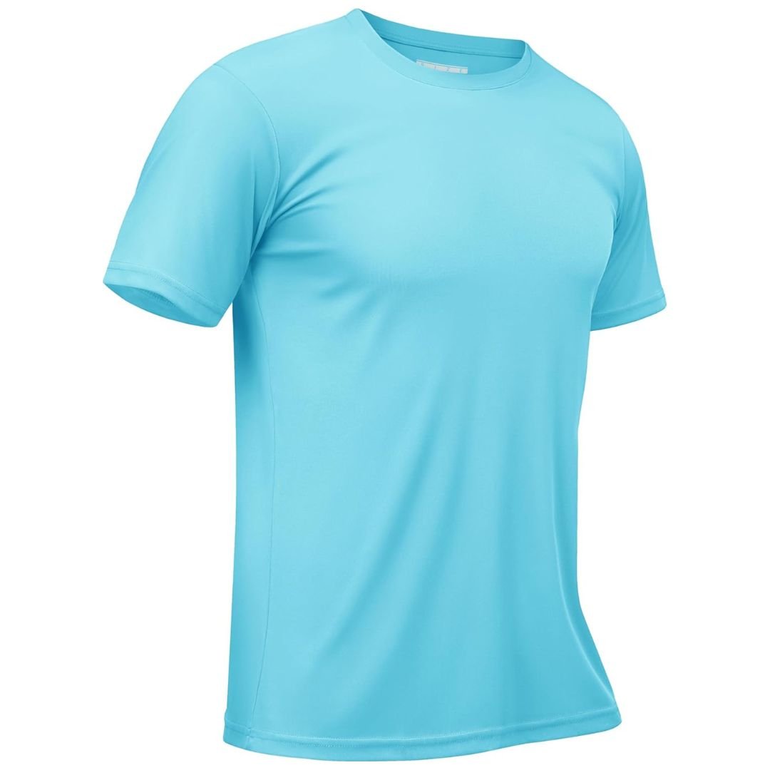 Men's quick-dry rash guard shirt, lightweight breathable UPF sun protection tee for outdoor sports