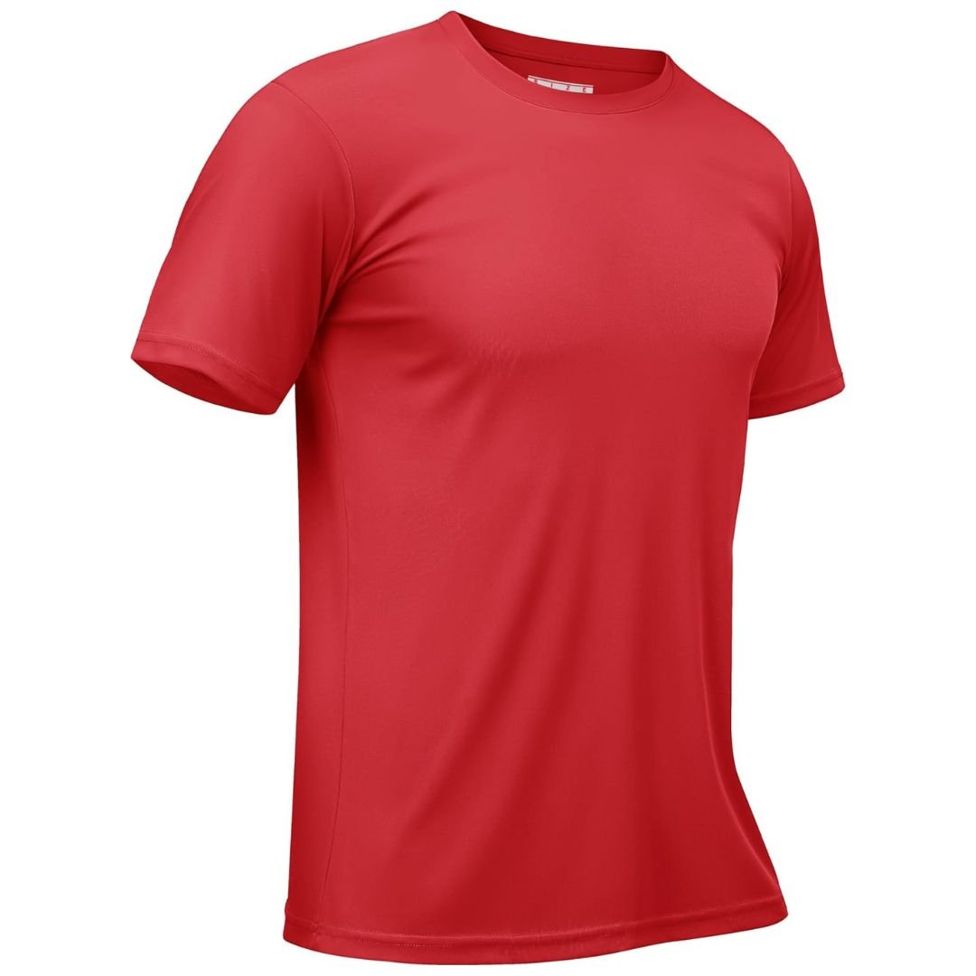Men's quick-dry rash guard shirt, lightweight sun protection tee with moisture-wicking 4-way stretch fabric