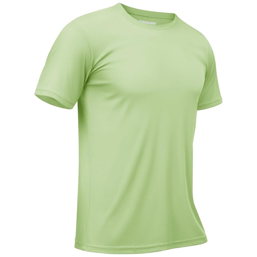 Men's quick-dry rash guard shirt, lightweight breathable UPF sun protection tee for outdoor sports