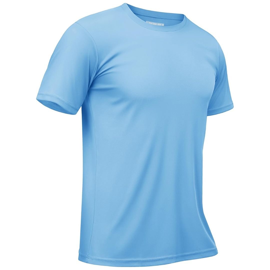 Men's quick-dry rash guard shirt, lightweight breathable sun protection tee for outdoor sports