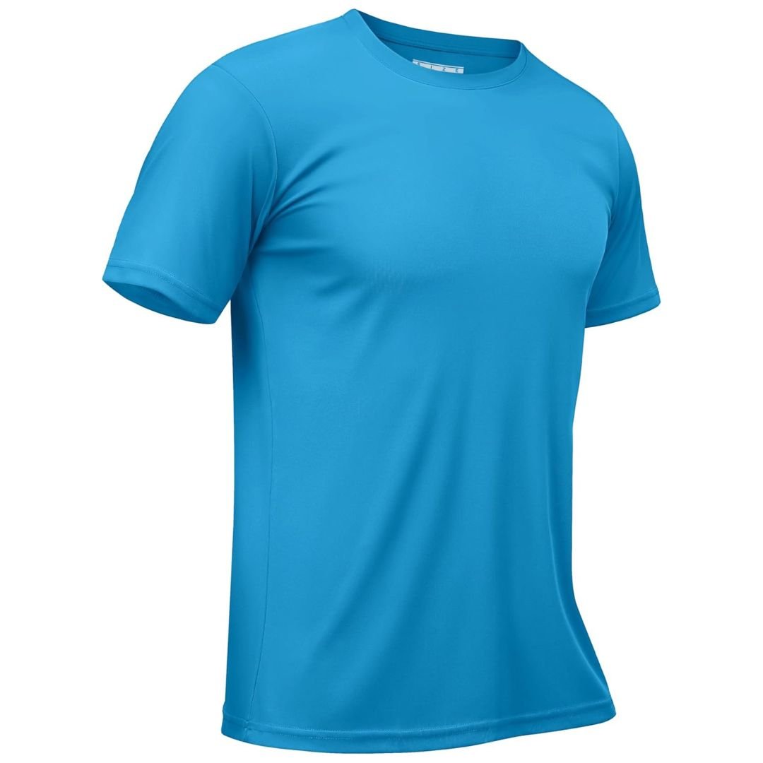 Men's quick-dry rash guard shirt, lightweight breathable UPF sun protection tee for outdoor sports
