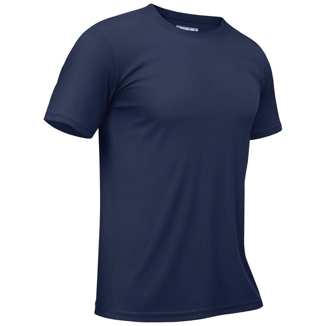 Men's quick-dry rash guard shirt, lightweight sun protection tee with moisture-wicking 4-way stretch fabric