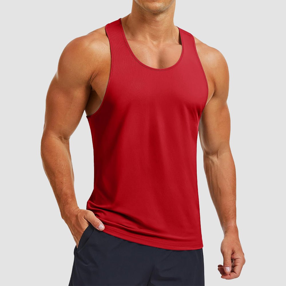 Men's UPF 80+ athletic Y-back tank top quick-dry moisture-wicking lightweight summer workout shirt