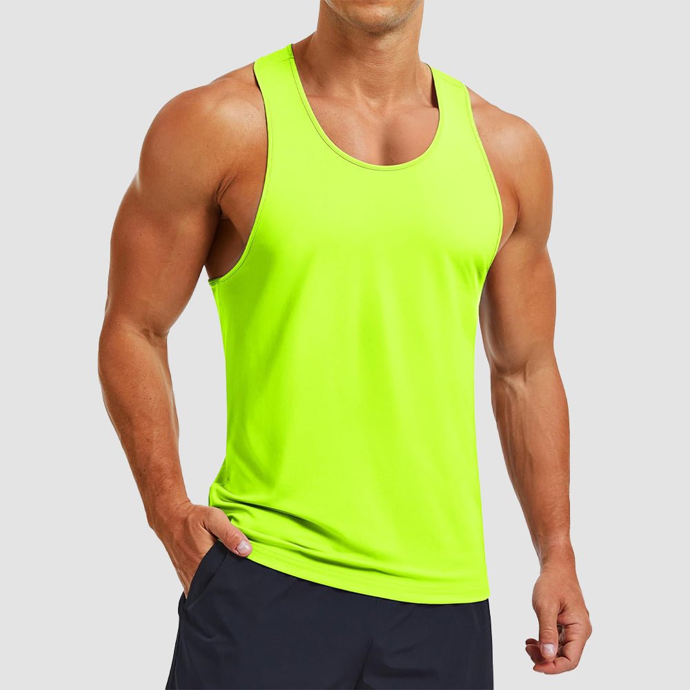 Men's UPF 80+ quick dry athletic Y-back tank top lightweight moisture-wicking summer workout shirt