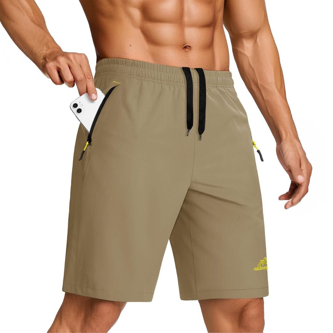 Men's quick dry lightweight running shorts water-resistant performance gym training sport fit
