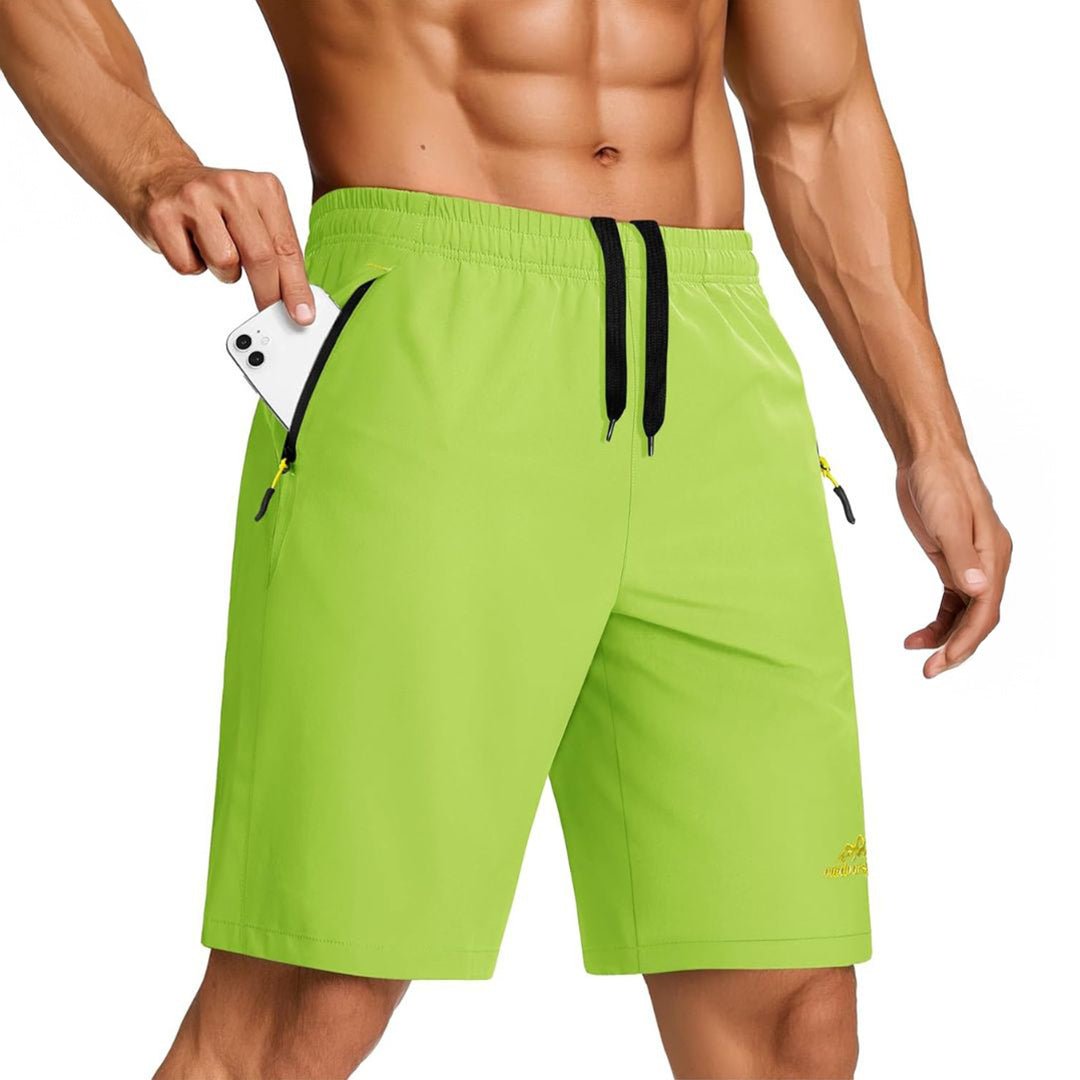 Men's quick dry lightweight running shorts water-resistant performance training gym sport zip pocket
