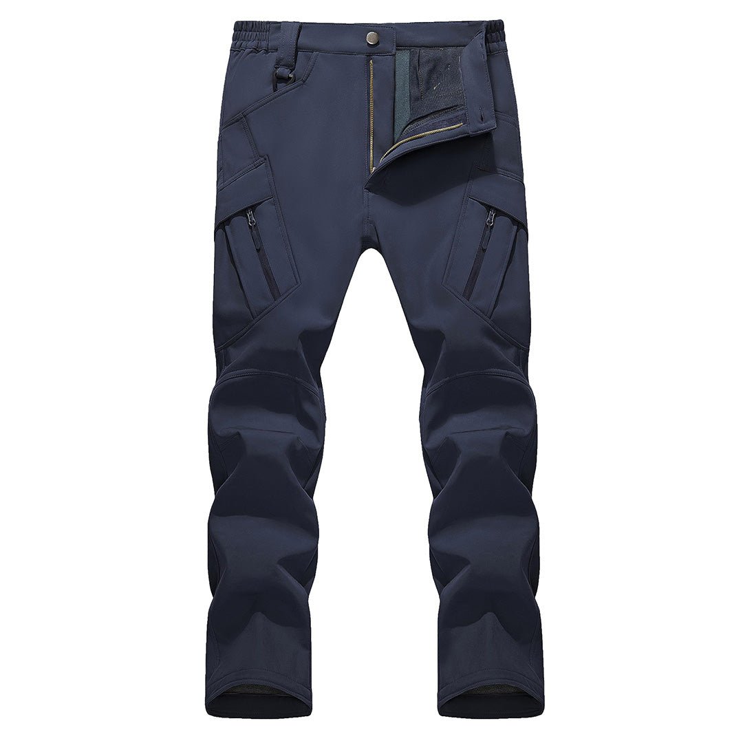 Men's black softshell ski pants fleece lined wind resistant tactical outdoor winter