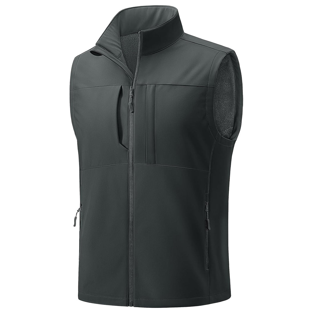 Men's lightweight softshell vest waterproof windproof polyester outdoor hiking layer