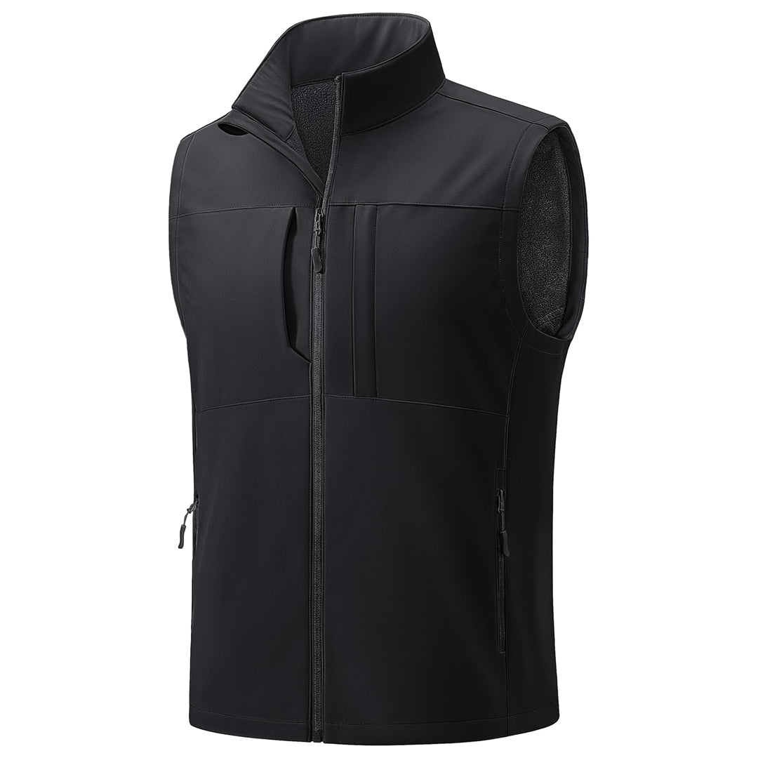 Men's lightweight softshell vest waterproof windproof polyester outdoor hiking jacket layering piece
