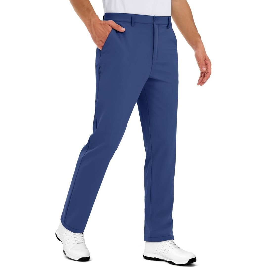 Men's golf pants classic fit 4-way stretch lightweight moisture-wicking performance active wear