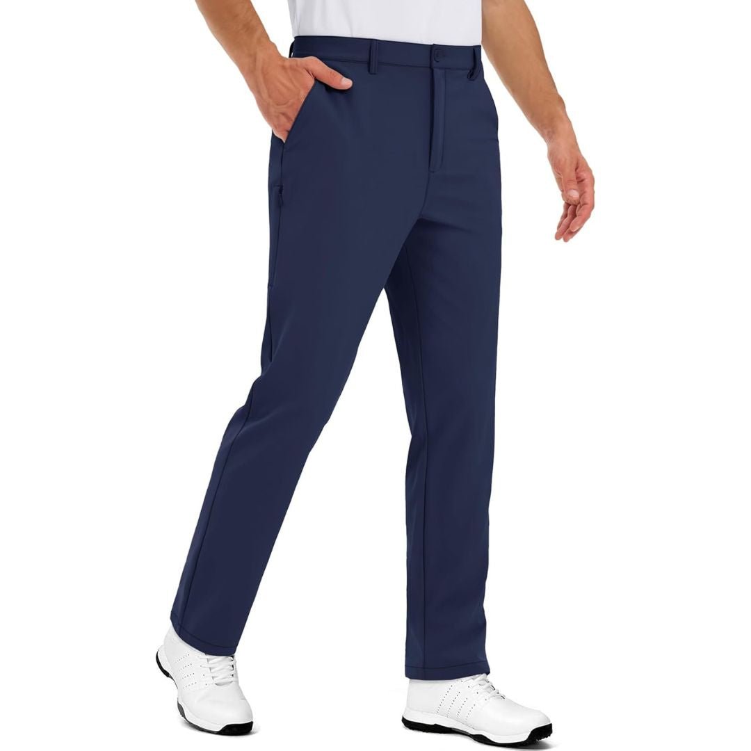 Men's classic fit golf pants 4-way stretch lightweight moisture-wicking performance active wear