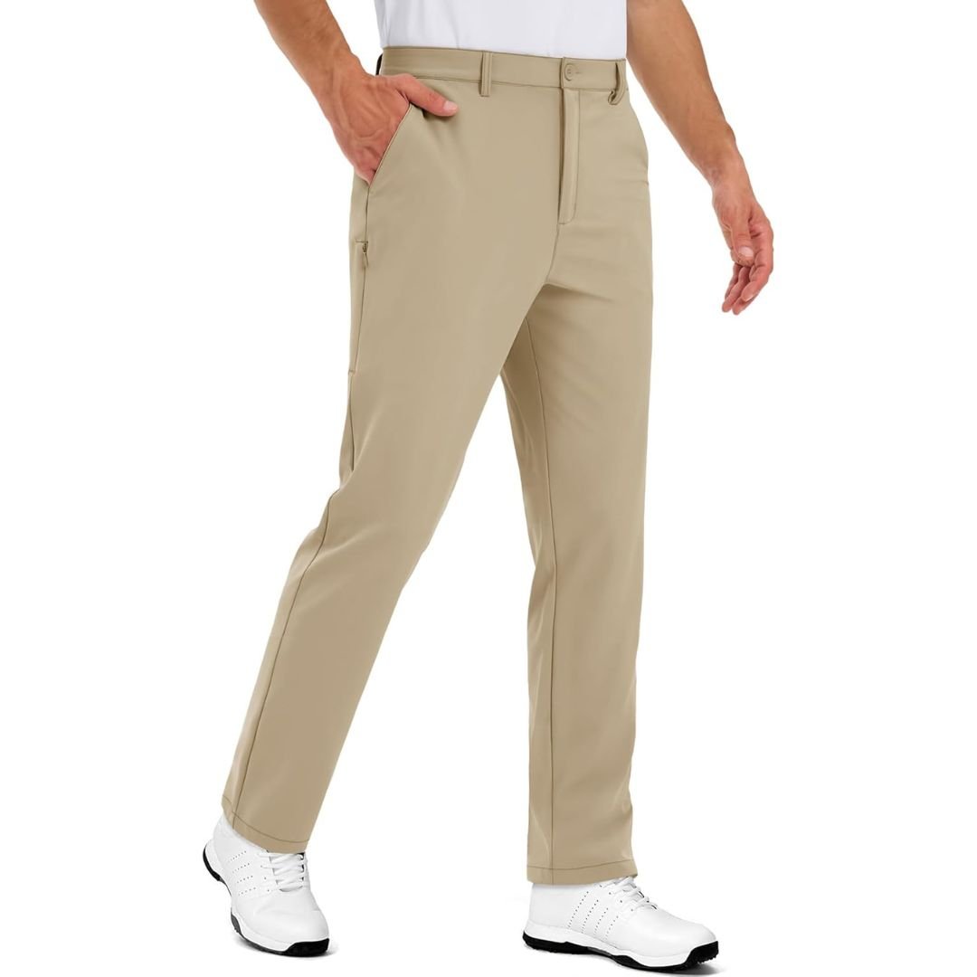 Men's classic fit golf pants with 4-way stretch lightweight moisture-wicking fabric for active performance