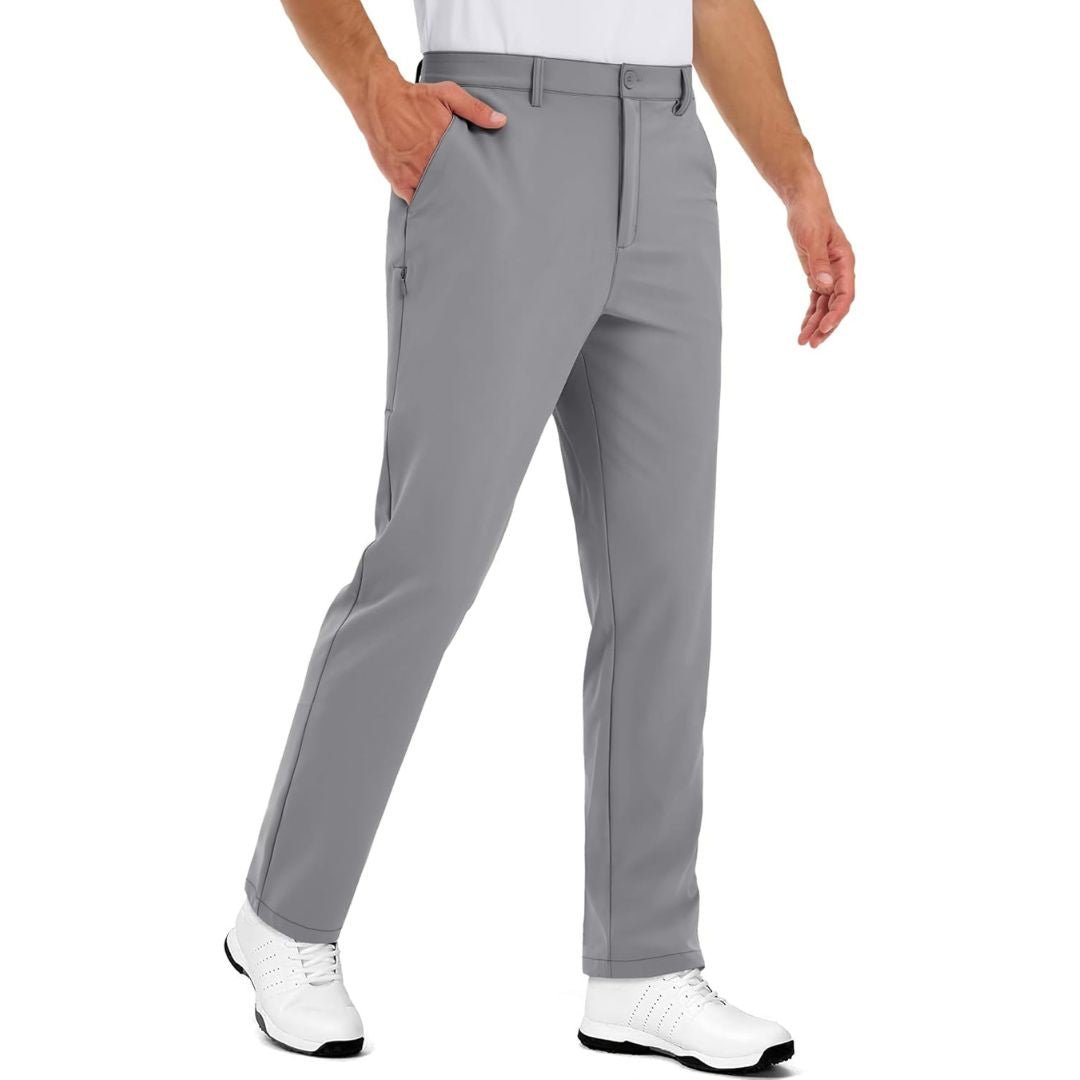 Men's classic fit golf pants with 4-way stretch lightweight moisture-wicking fabric for active performance