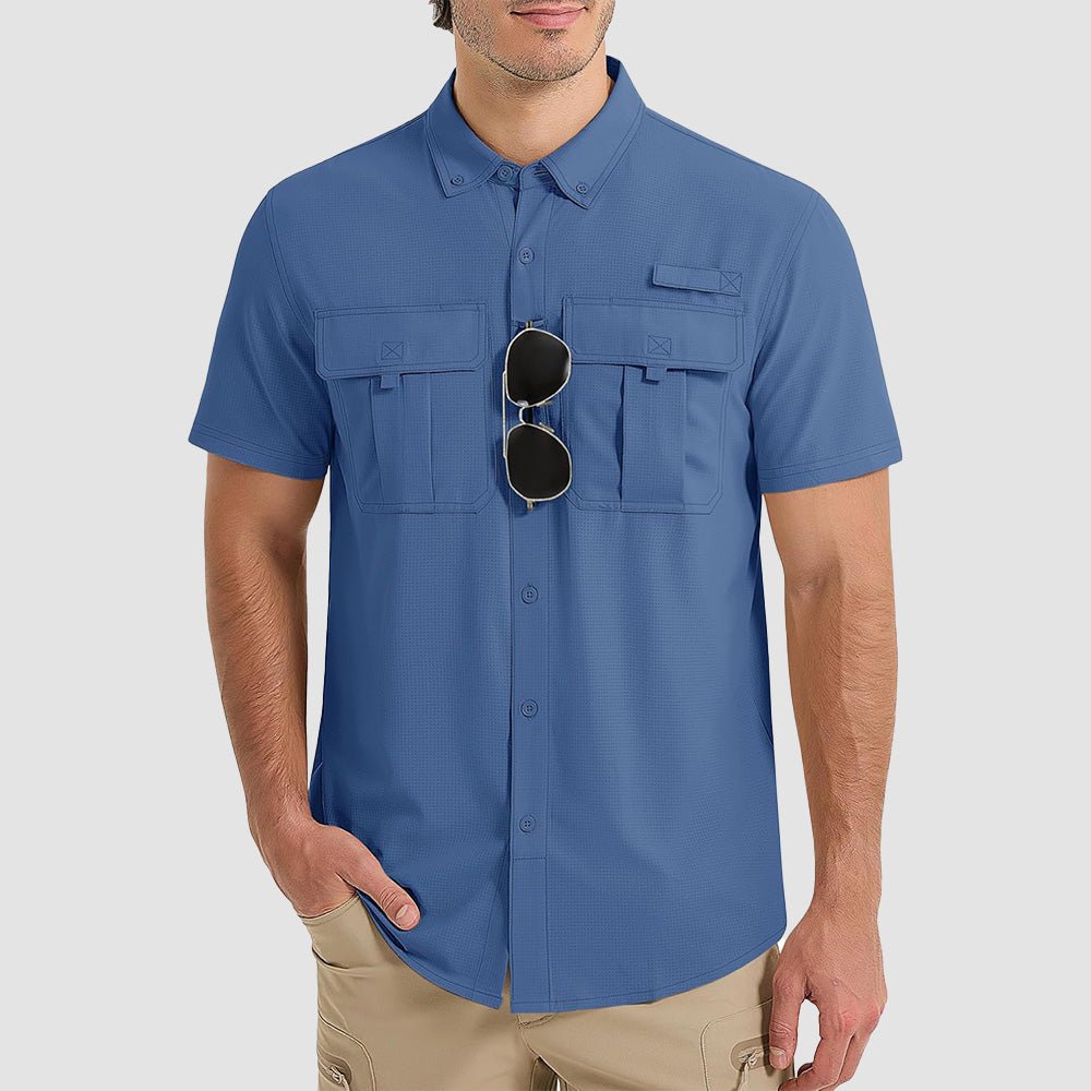 Men's UPF 50 quick-dry fishing shirt lightweight breathable sun protection cooling outdoor angler