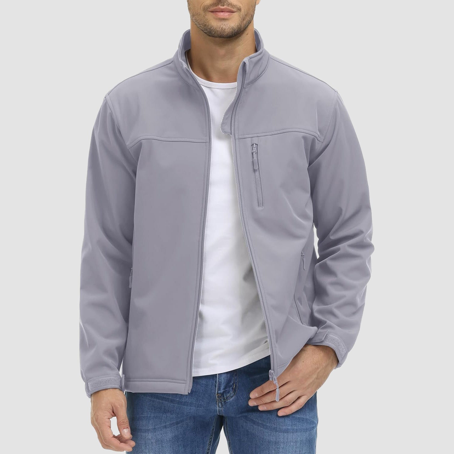 Men's tactical softshell winter jacket fleece-lined stretch fit with abrasion-resistant panels
