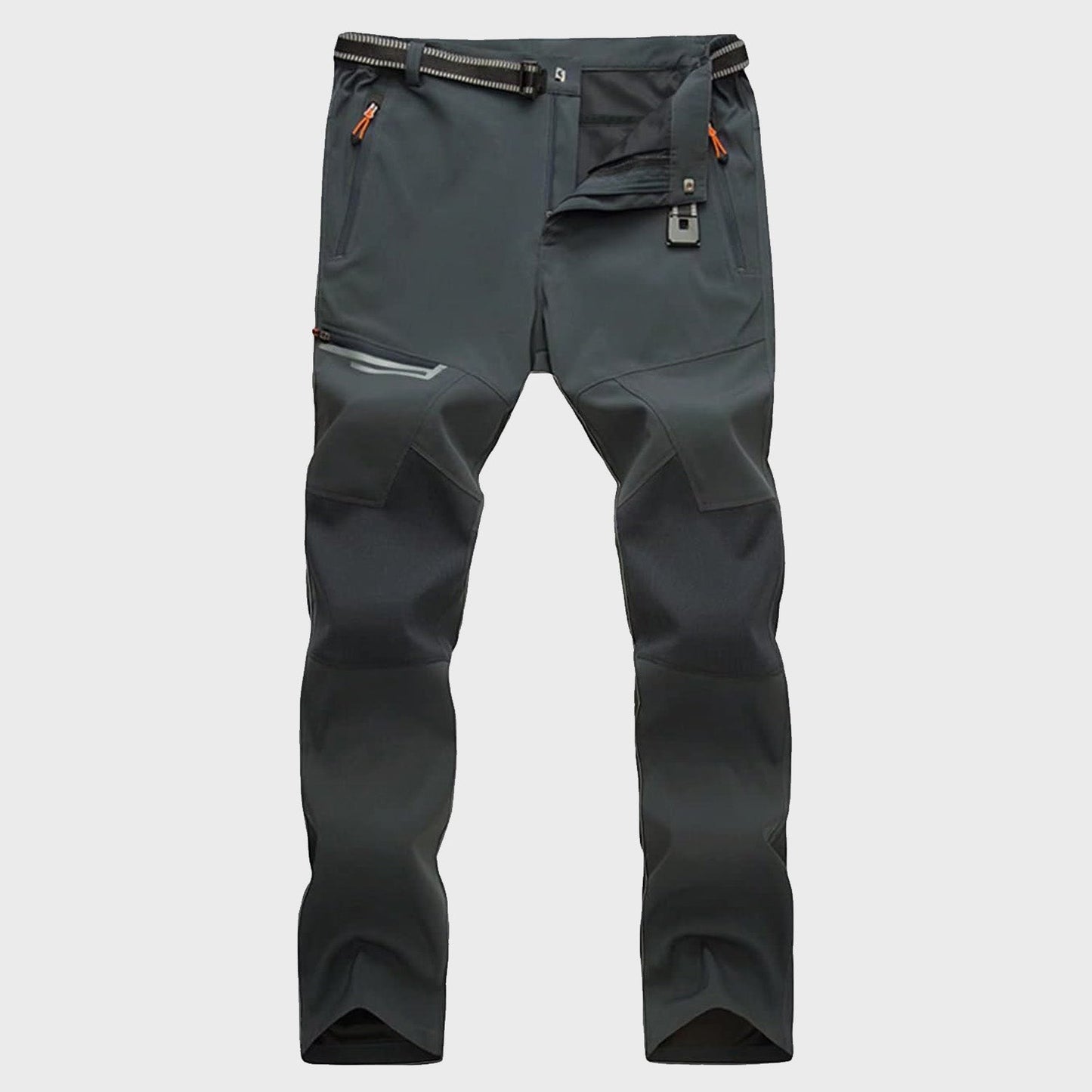 Men's olive tactical trekking pants ripstop quick-dry 4-way stretch with zipper pockets for hiking