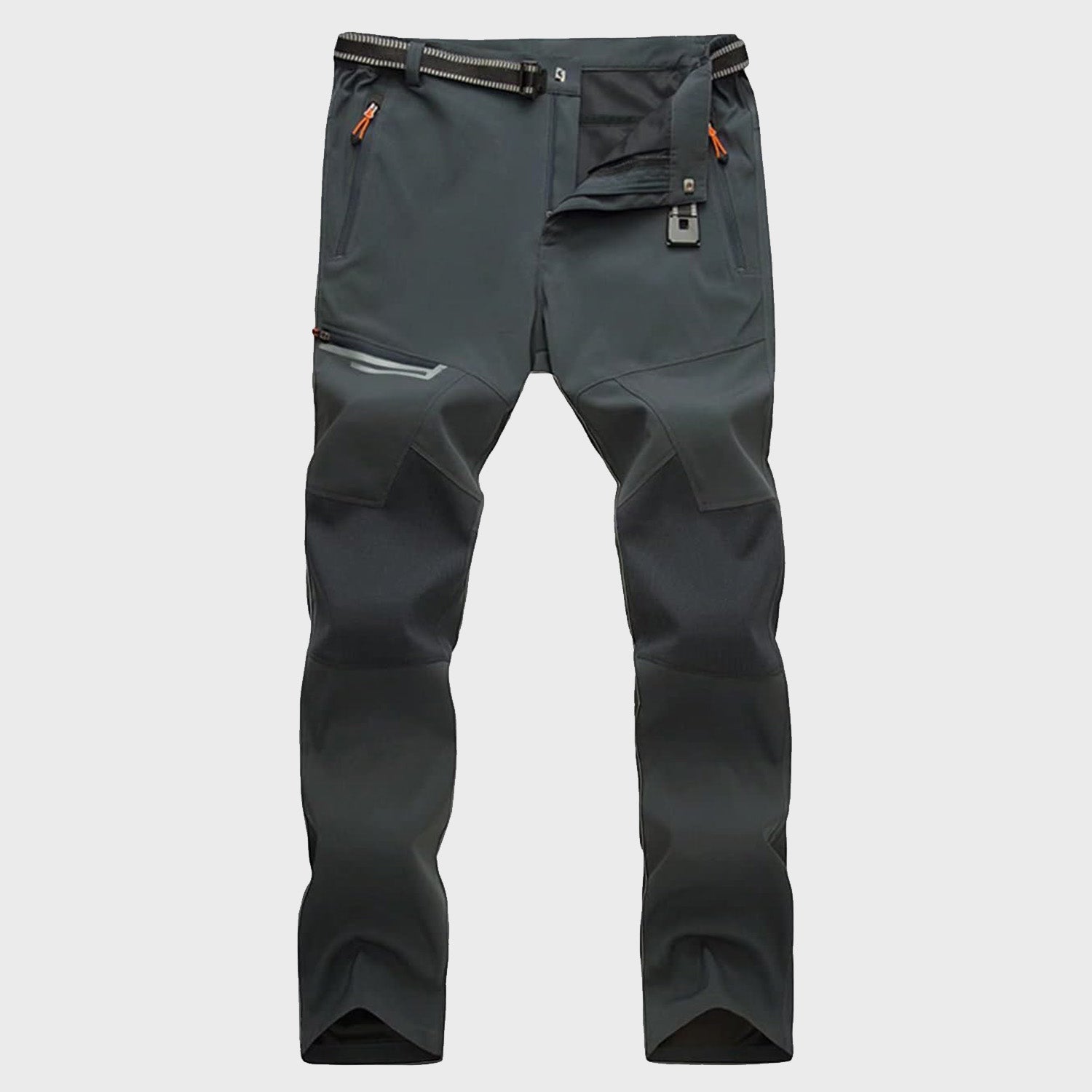 Men's olive tactical trekking pants ripstop quick-dry 4-way stretch with zipper pockets for hiking
