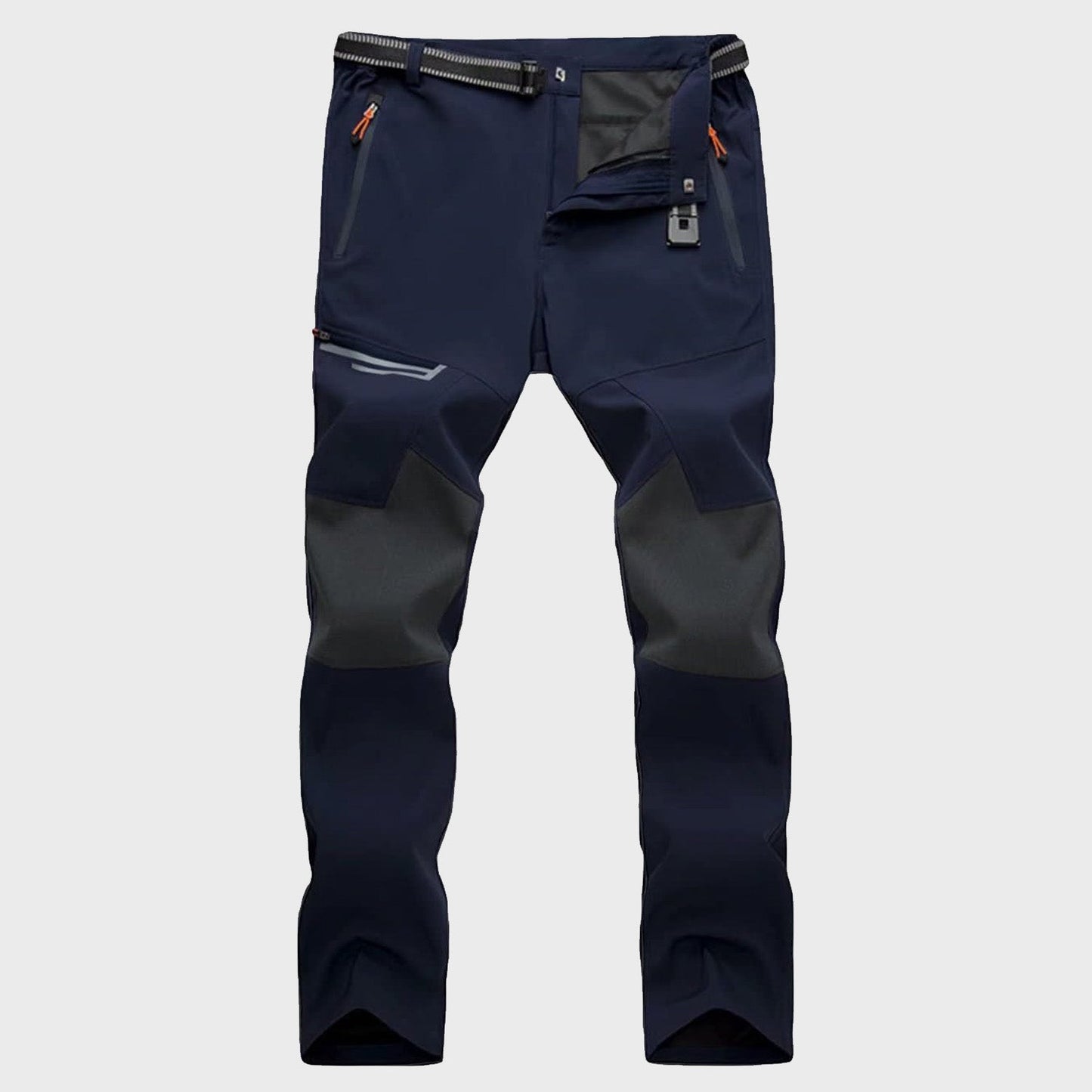 Men's olive tactical trekking pants ripstop quick-dry 4-way stretch with zipper pockets for hiking