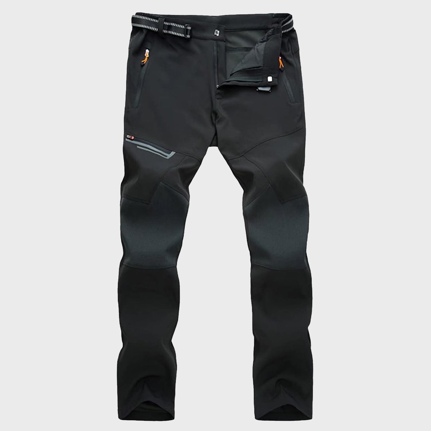 Men's olive tactical trekking pants ripstop quick-dry 4-way stretch with zipper pockets for hiking