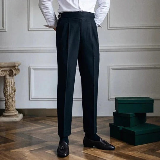 Men's neutral tailored trousers regular fit classic cut all-day comfort work casual wear