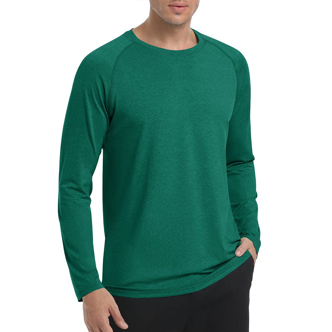 Men's UPF 50+ long sleeve fishing shirt, lightweight quick-dry polyester, sun protection outdoor fit