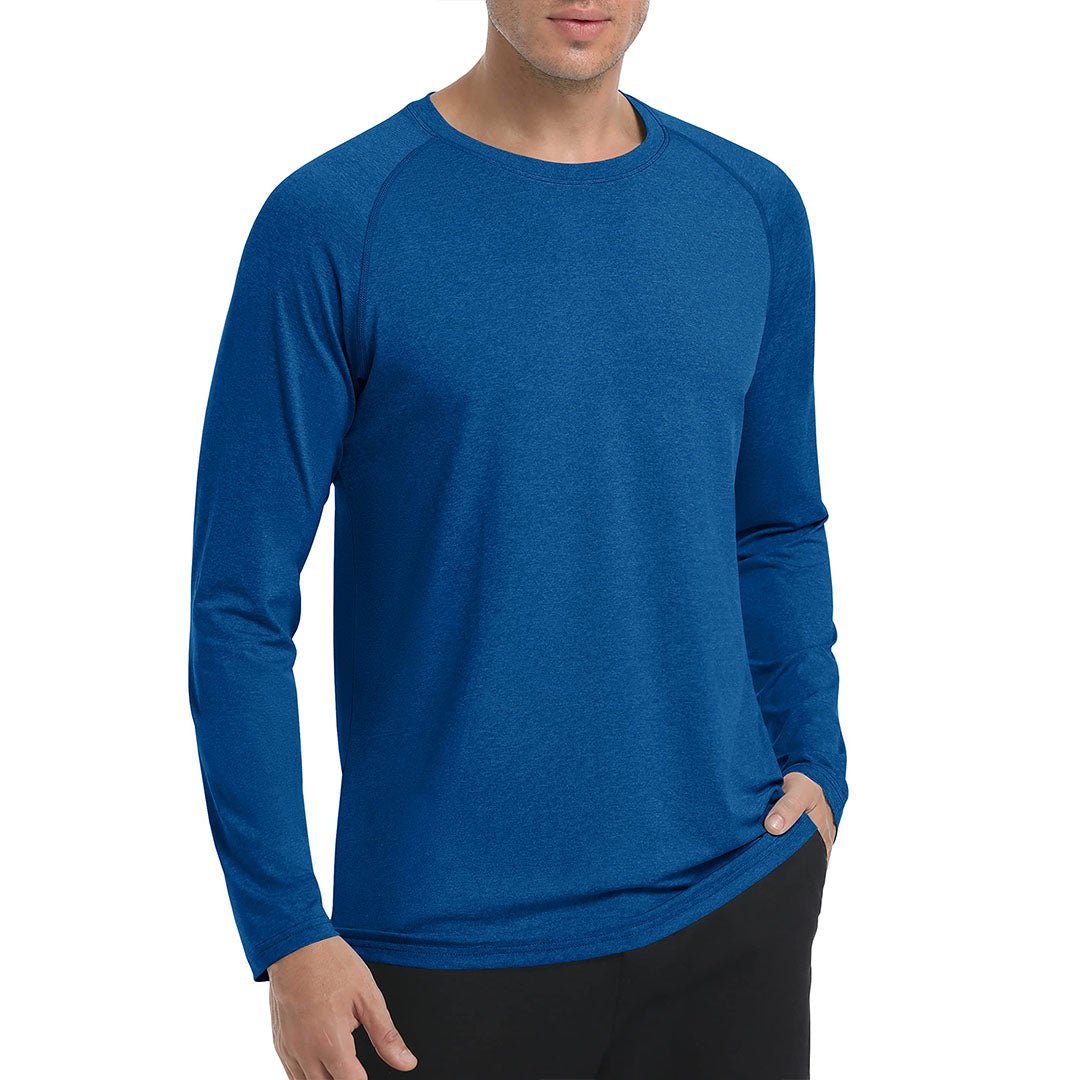 Men's UPF 50+ long sleeve fishing shirt lightweight quick-dry moisture-wicking sun protection outdoor