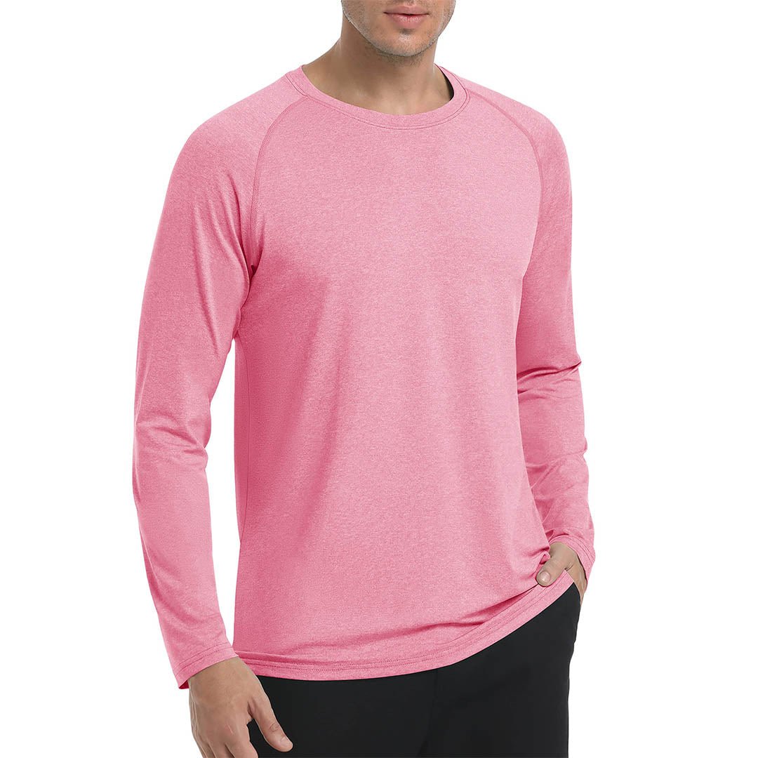 Men's UPF 50+ long sleeve fishing shirt lightweight quick-dry moisture-wicking sun protection outdoor