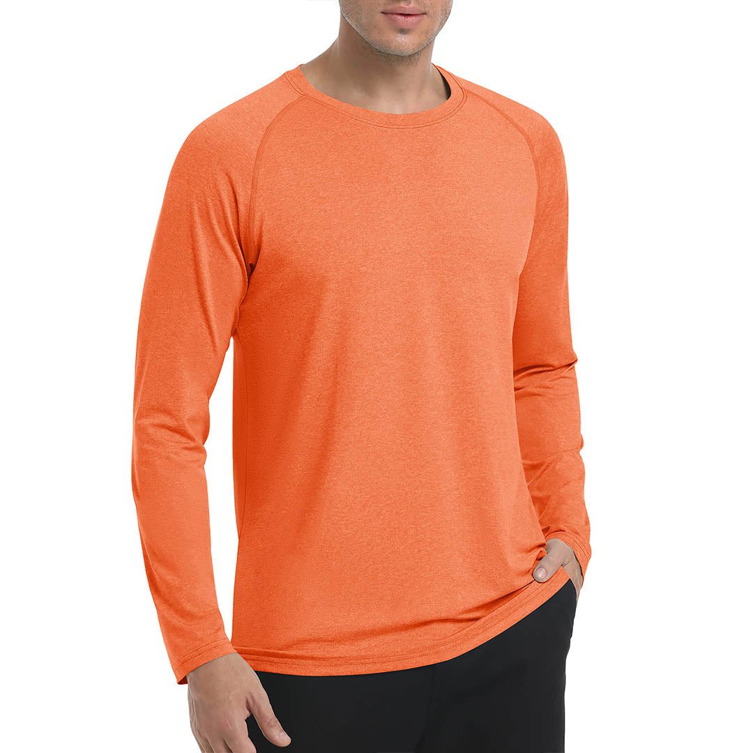 Men's UPF 50+ long sleeve fishing shirt lightweight quick-dry moisture-wicking sun protection outdoor sport