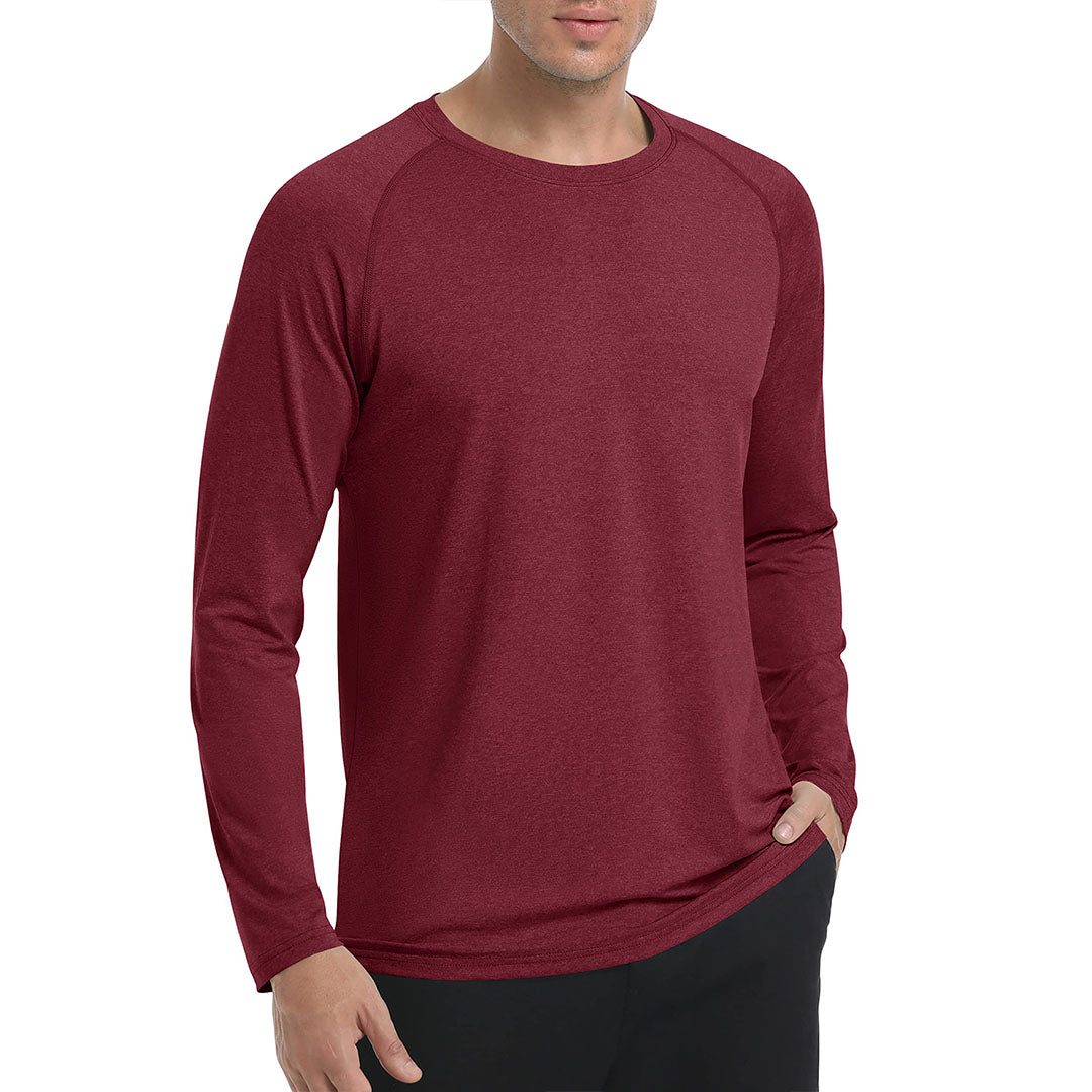Men's UPF 50+ long sleeve fishing shirt, lightweight quick-dry polyester, sun protection outdoor fit