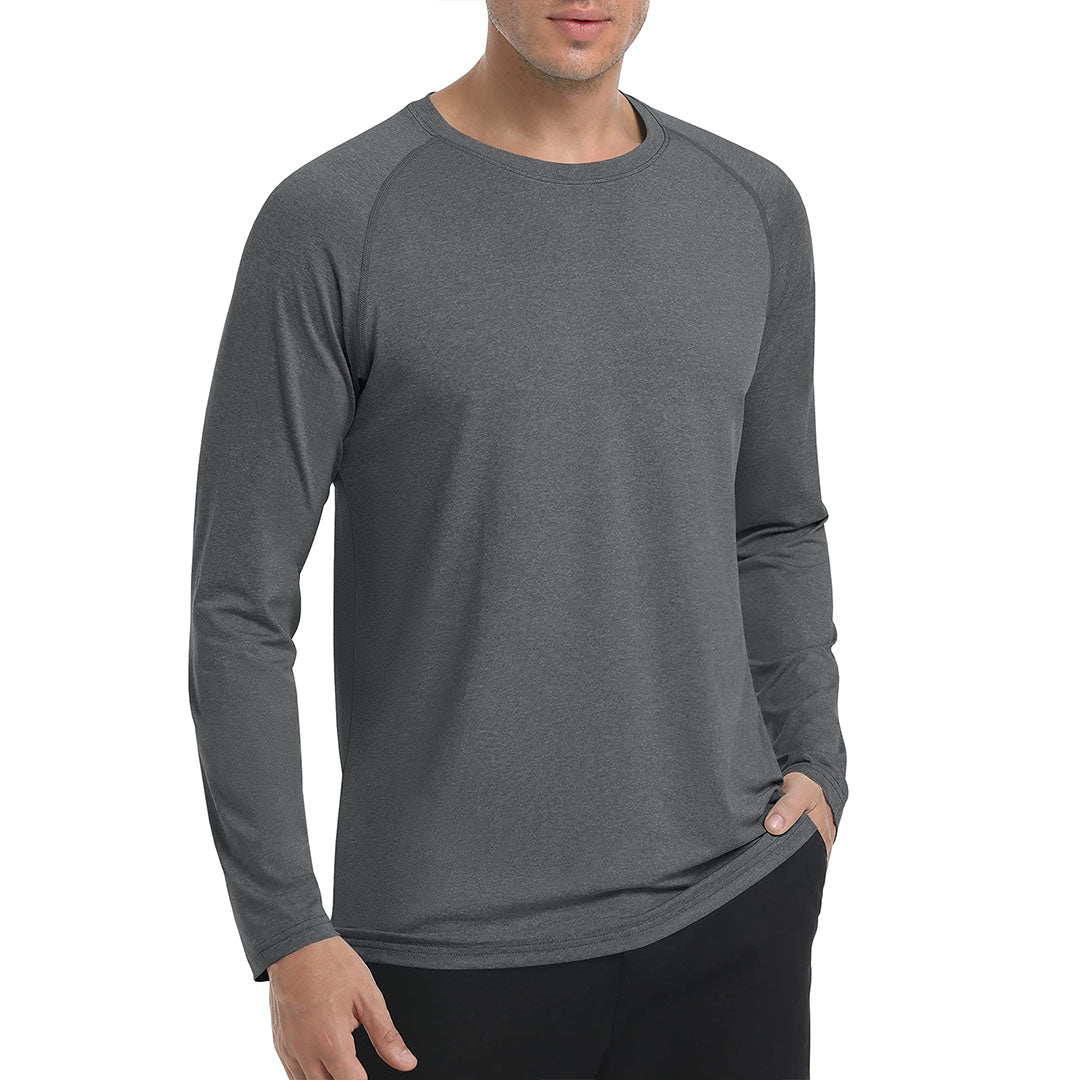 Men's UPF 50+ long sleeve fishing shirt lightweight quick-dry moisture-wicking sun protection outdoor sport
