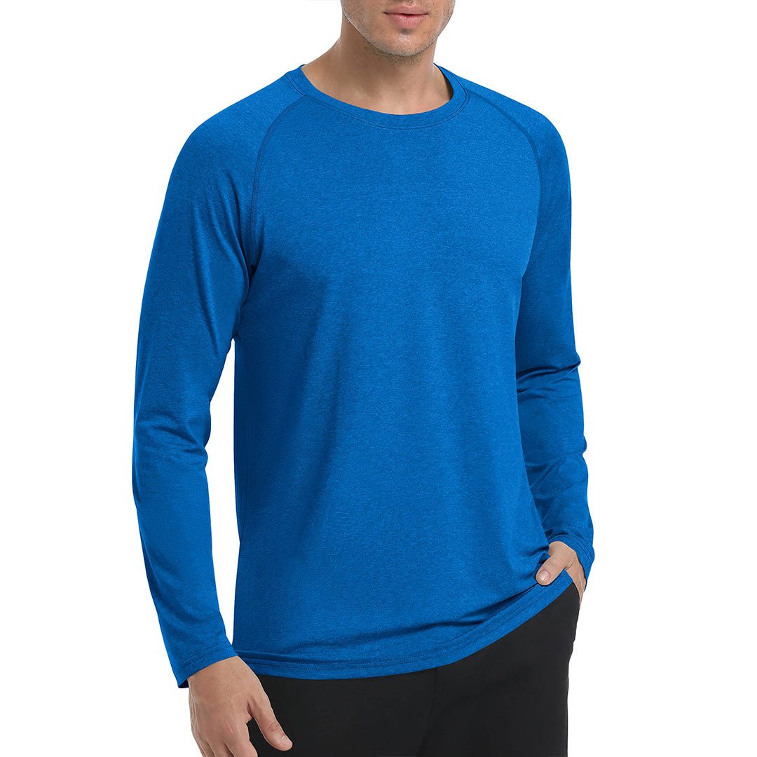 Men's UPF 50+ long sleeve fishing shirt lightweight quick-dry moisture-wicking sun protection outdoor sports