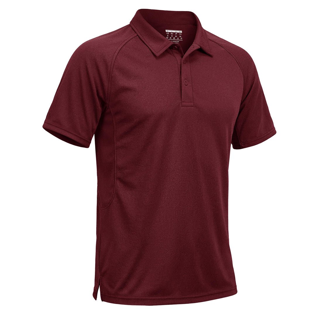 Men's UPF 50+ tactical polo shirt quick-dry moisture-wicking with sunglasses and pen pockets