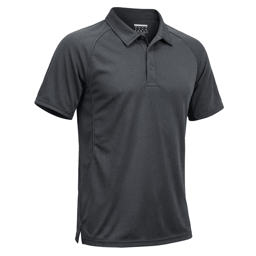 Men's UPF 50+ tactical polo shirt quick-dry moisture-wicking with sunglasses and pen pockets