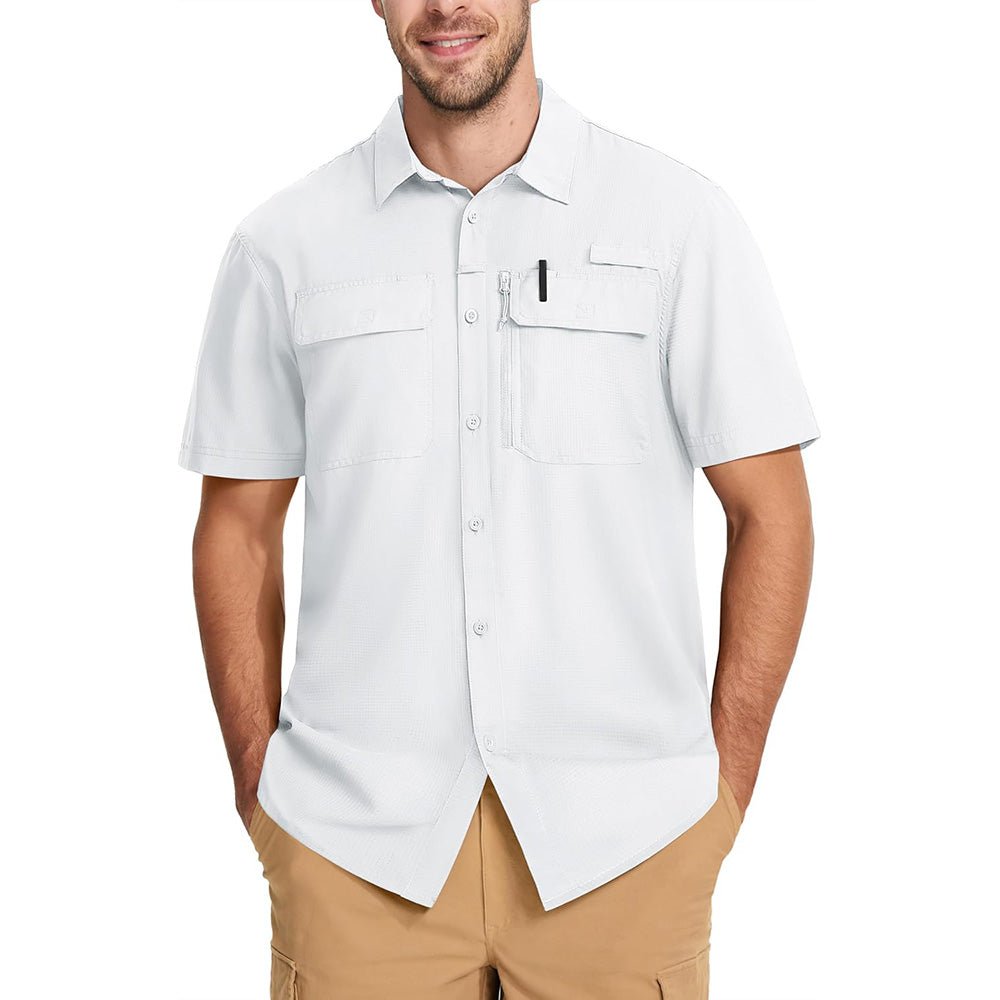 Men's lightweight UPF 50+ quick-dry fishing shirt, sun protective breathable design for anglers