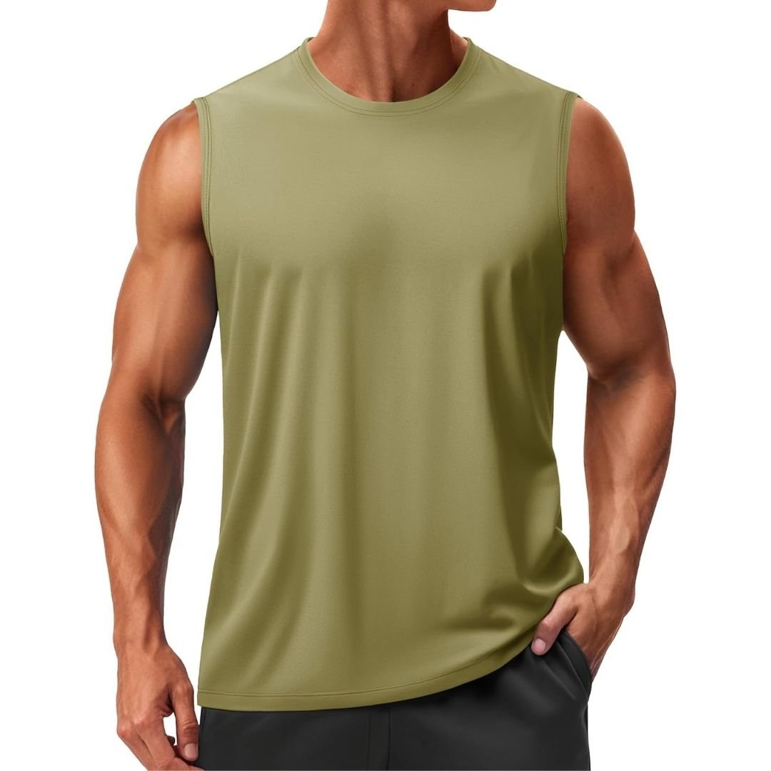 Men's quick-dry sleeveless tank top UPF 50 lightweight moisture-wicking shirt for outdoor fitness