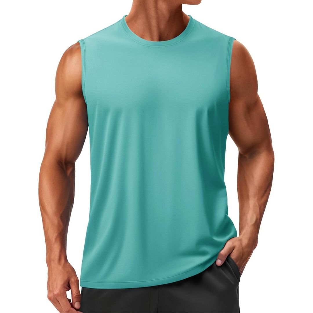 Men's quick-dry sleeveless tank top, UPF 50 moisture-wicking athletic shirt for outdoor training