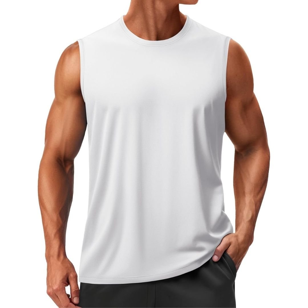 Men's quick-dry sleeveless tank top UPF 50 lightweight athletic shirt for outdoor fitness training
