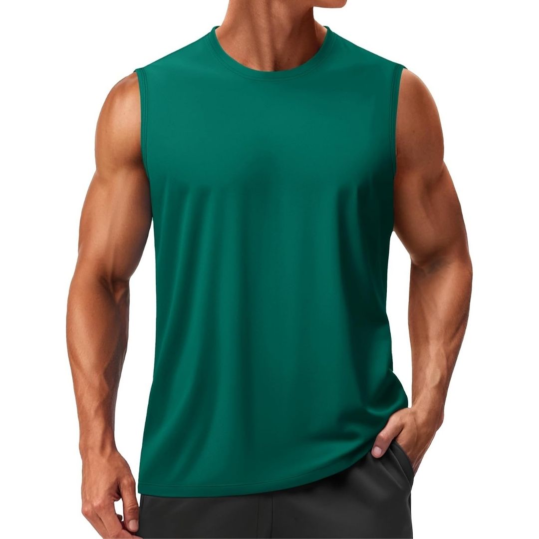 Men's quick-dry sleeveless tank top UPF 50 lightweight athletic shirt for outdoor fitness training