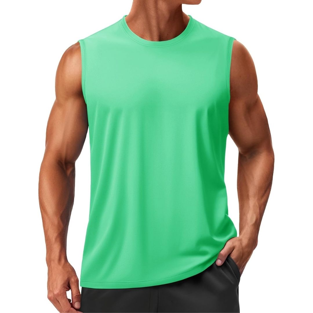 Men's quick-dry sleeveless tank top, UPF 50 moisture-wicking athletic shirt for outdoor fitness