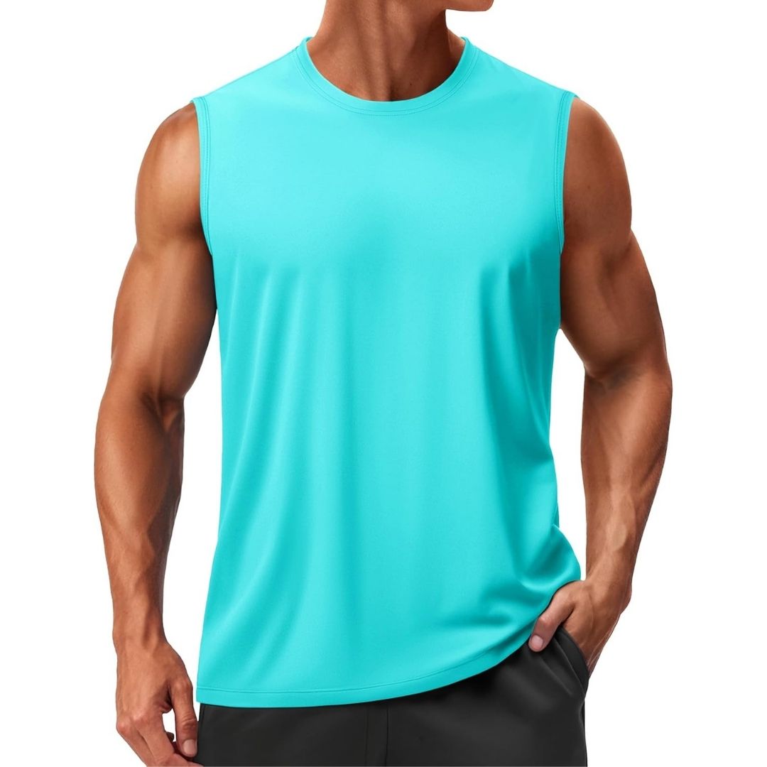 Men's quick-dry sleeveless tank top, UPF 50 moisture-wicking athletic shirt for outdoor fitness