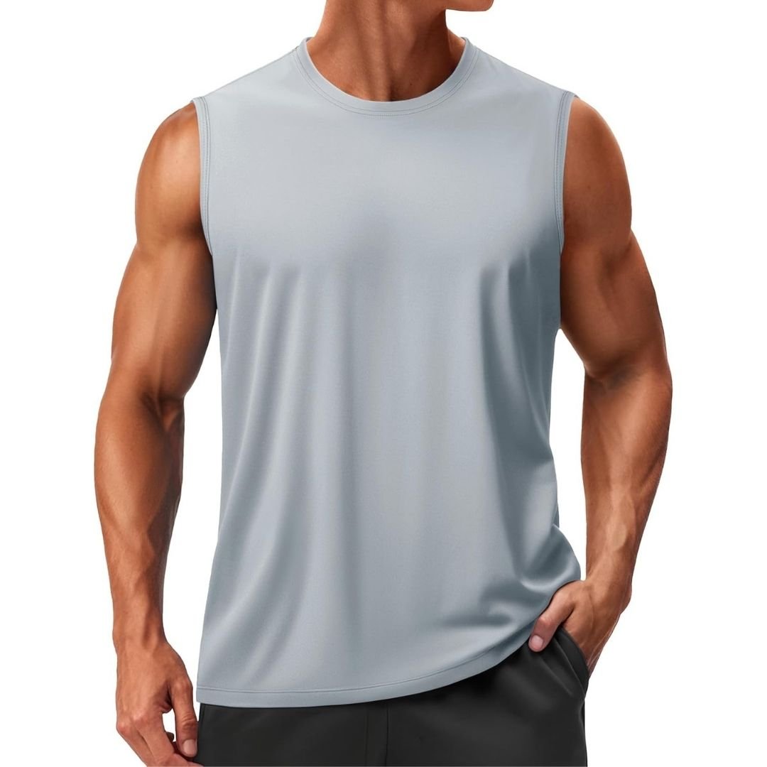 Men's quick-dry sleeveless tank top, UPF 50 moisture-wicking athletic shirt for outdoor fitness